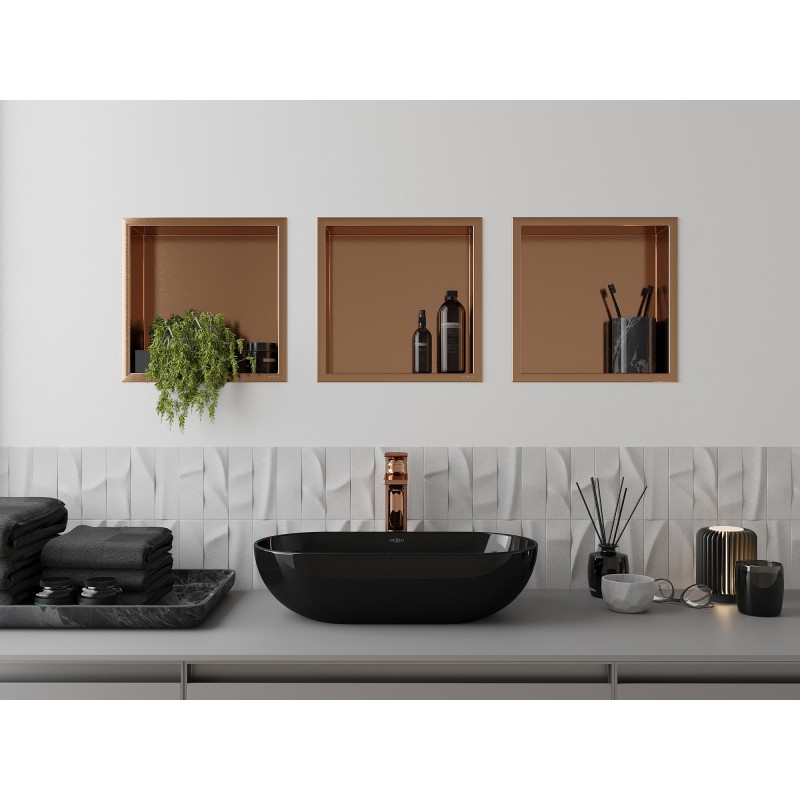Mexen X-Wall-R ниша с рафт с яка 30 x 30 см, четкана мед - 19C0303010