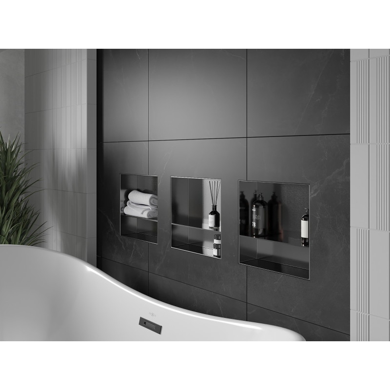 Mexen X-Wall-NR нишева полица без фланец с рафт 30 x 30 см, четкаво сиво - 19E1303010S