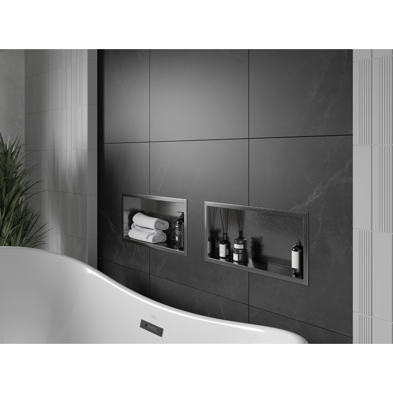 Mexen X-Wall-R рафт за ниша с ширина 45 x 20 см, четка стомана в цвят на пистолет