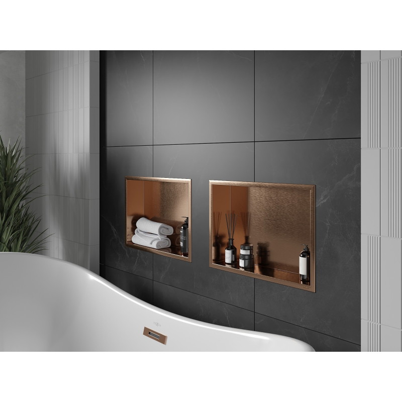 Mexen X-Wall-R ниша рафт с фланец 45 x 30 см, четкана мед - 19C0453010