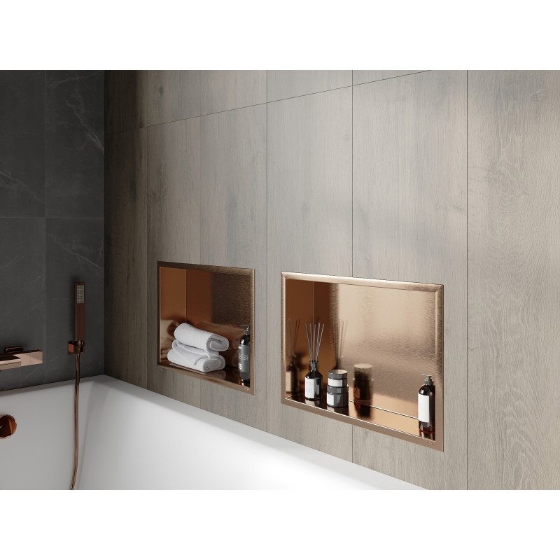 Mexen X-Wall-R ниша рафт с фланец 45 x 30 см, четкана мед - 19C0453010