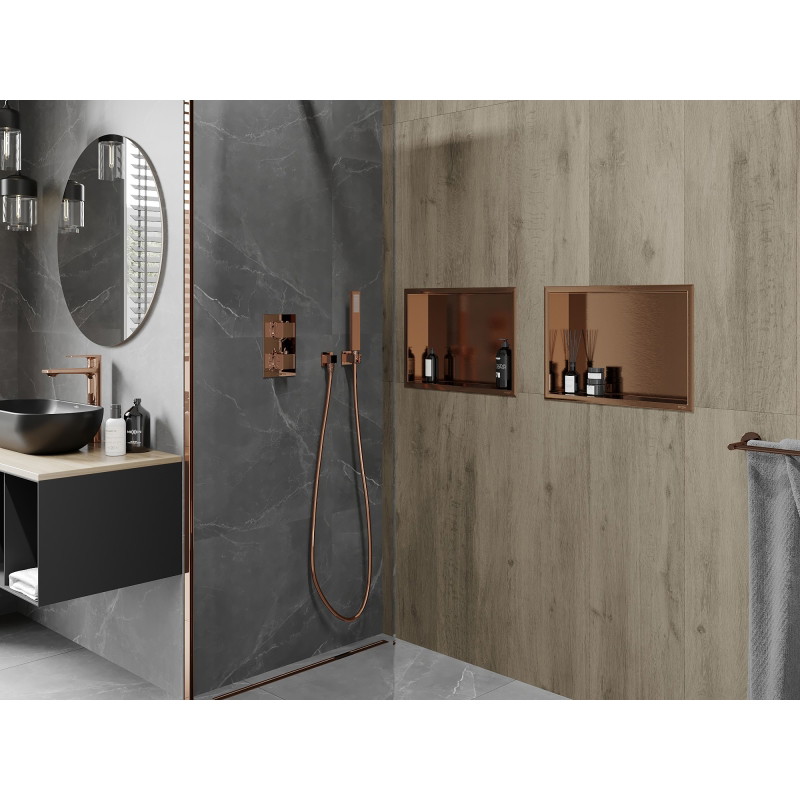 Mexen X-Wall-R ниша рафт с фланец 45 x 30 см, четкана мед - 19C0453010