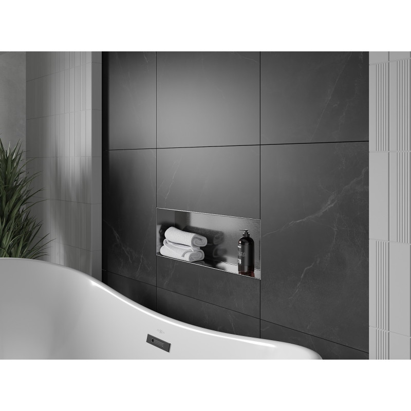 Mexen X-Wall-NR нишева полица без фланец 60 x 20 см, четкаво сиво - 19E1602010