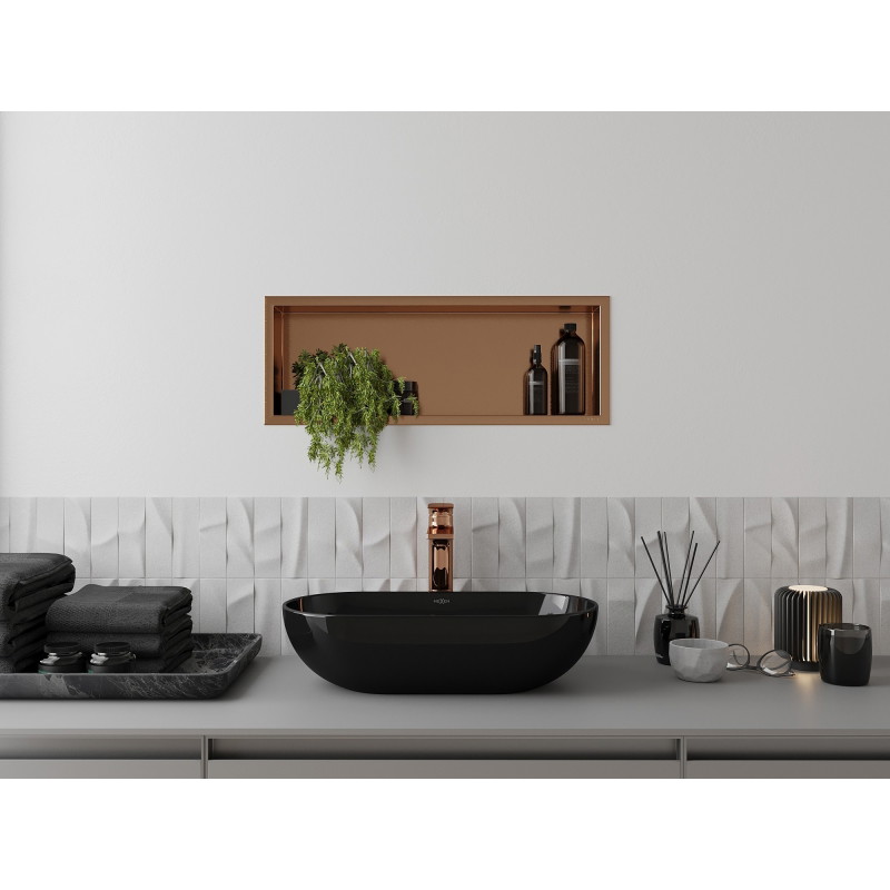 Mexen X-Wall-R нишева полица с фланец 60 x 20 см, четкана мед - 19C0602010