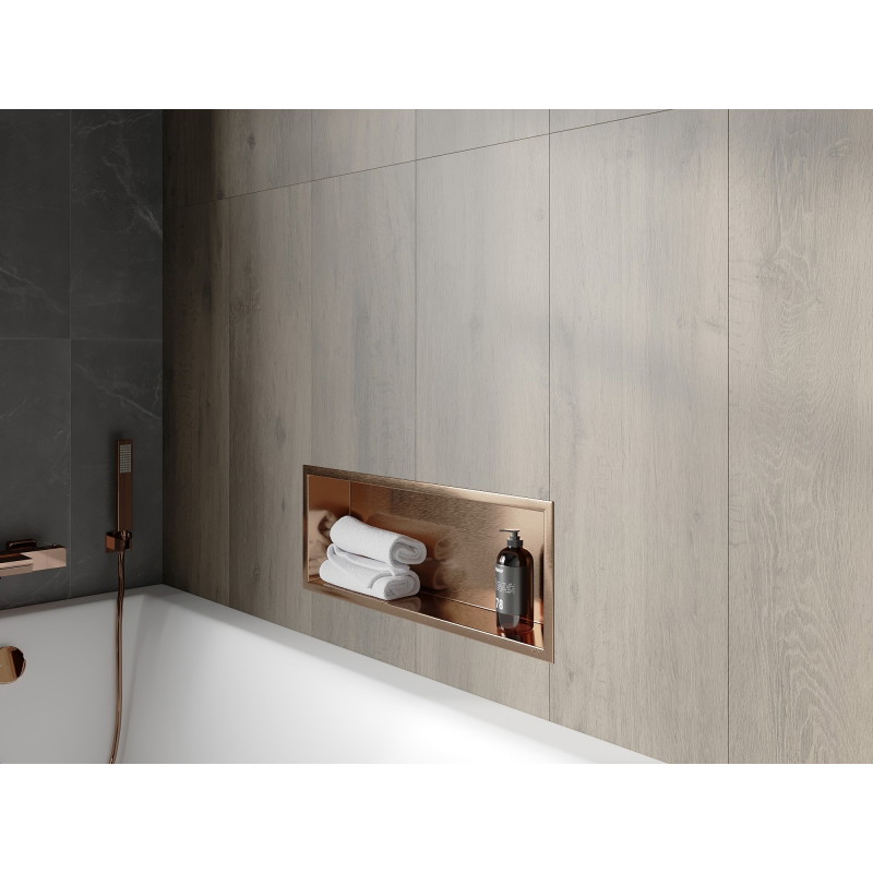 Mexen X-Wall-R нишева полица с фланец 60 x 20 см, четкана мед - 19C0602010