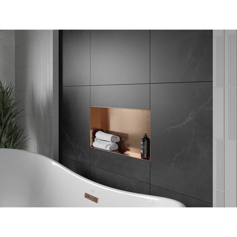 Mexen X-Wall-NR нишева лавица без фланец 60 x 30 см, матирана мед - 19C1603010