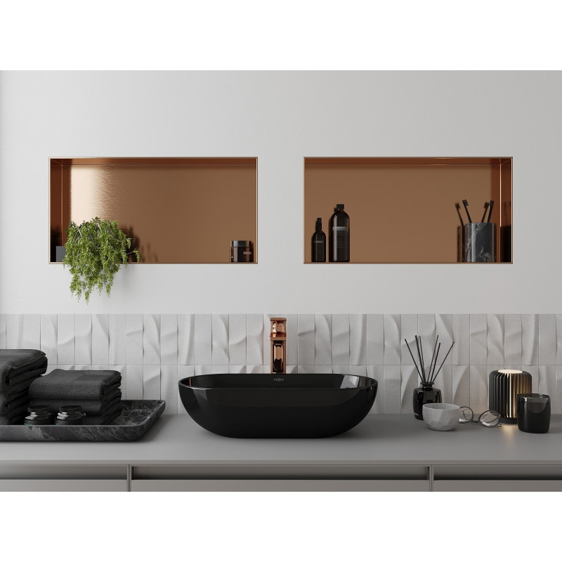 Mexen X-Wall-NR нишева лавица без фланец 60 x 30 см, матирана мед - 19C1603010