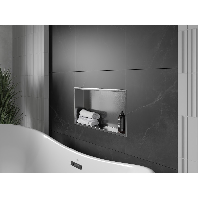 Mexen X-Wall-R вградена полица с яка 60 x 30 см, четка в цвят gun gray - 19E0603010