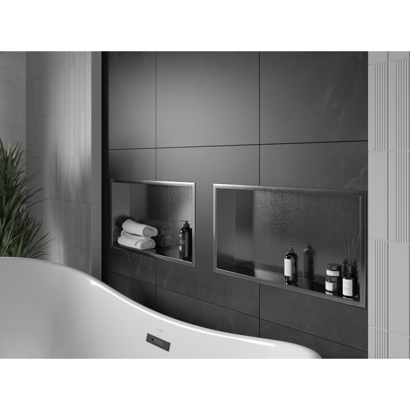 Mexen X-Wall-R вградена полица с яка 60 x 30 см, четка в цвят gun gray - 19E0603010