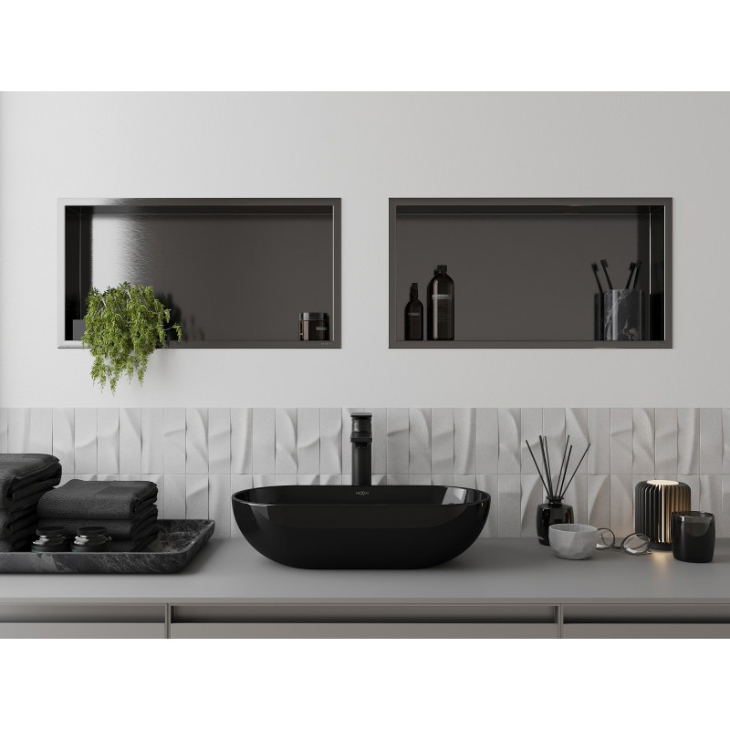 Mexen X-Wall-R вградена полица с яка 60 x 30 см, четка в цвят gun gray - 19E0603010