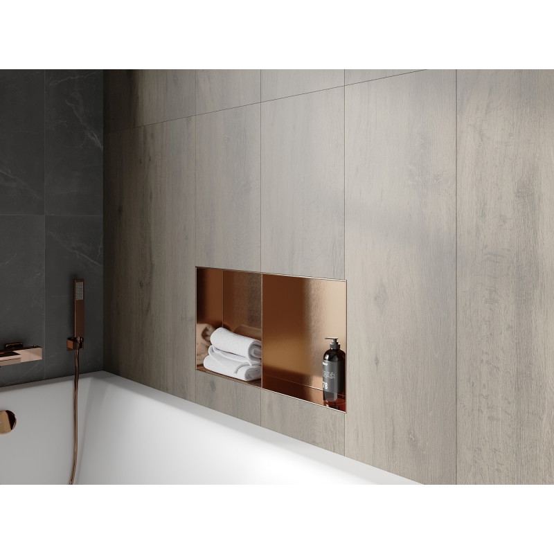 Mexen X-Wall-NR вграденият рафт без фланец с рафт 60 x 30 см, четкана мед - 19C1603010S
