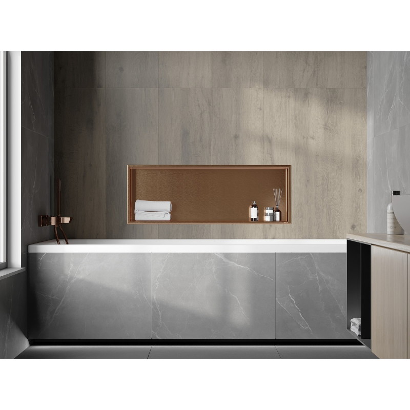 Mexen X-Wall-R ъглов рафт с фланец 90 x 30 см, четкана мед - 19C0903010