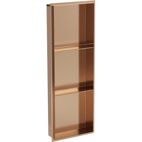 Mexen X-Wall-NR вдлъбната етажерка без фланец с рафт 90 x 30 см, четкана мед