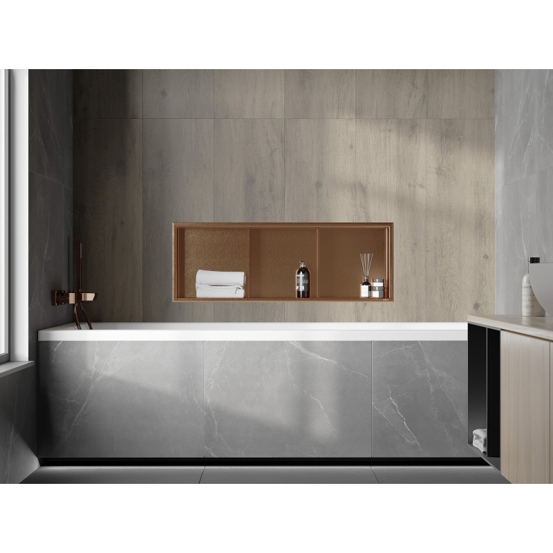Mexen X-Wall-R нишева лавица с яка и рафт 90 x 30 см, матирана мед - 19C0903010S