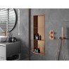 Mexen X-Wall-R нишева лавица с яка и рафт 90 x 30 см, матирана мед - 19C0903010S