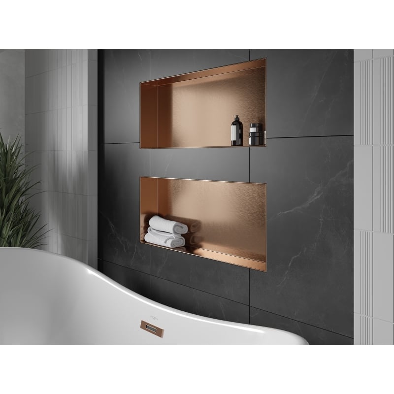 Mexen X-Wall-NR нишева полица без фланец 75 x 30 см, четкана мед - 19C1753010