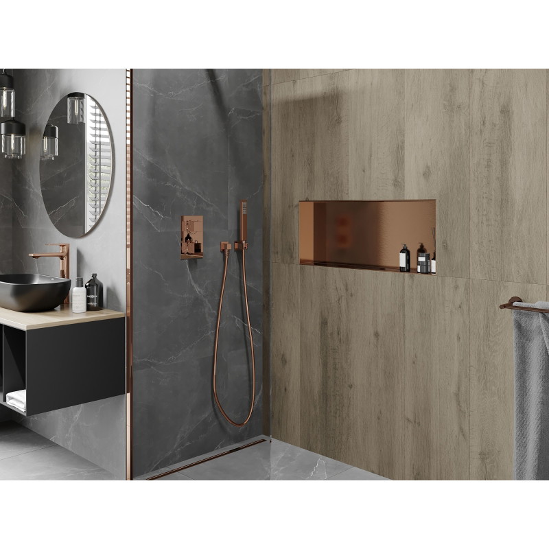 Mexen X-Wall-NR нишева полица без фланец 75 x 30 см, четкана мед - 19C1753010