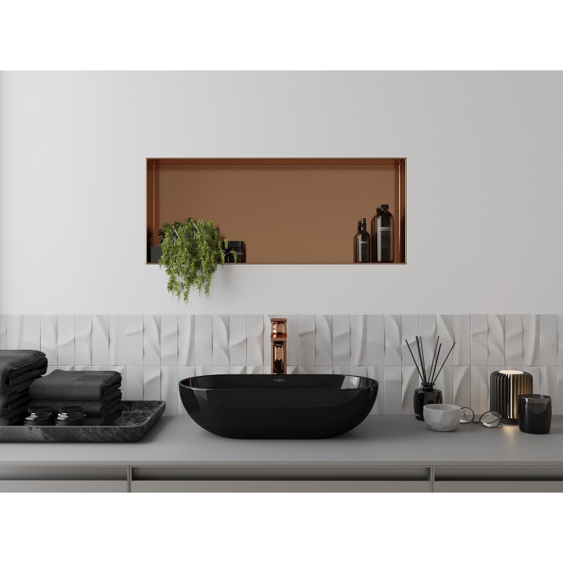 Mexen X-Wall-NR нишева полица без фланец 75 x 30 см, четкана мед - 19C1753010