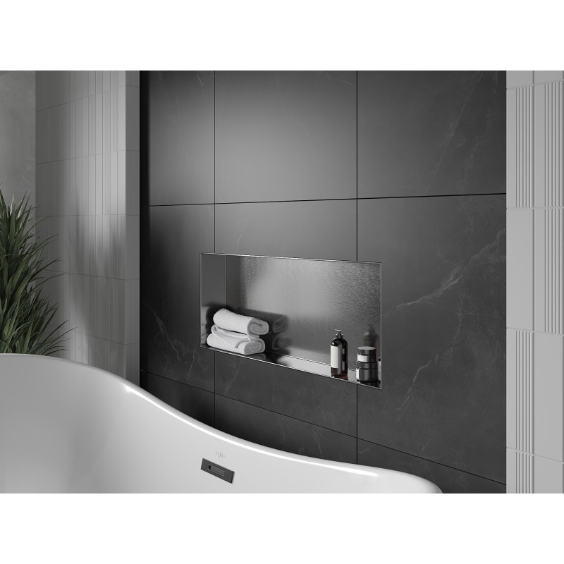 Mexen X-Wall-NR нишева полица без яка 75 x 30 см, четкано сиво - 19E1753010