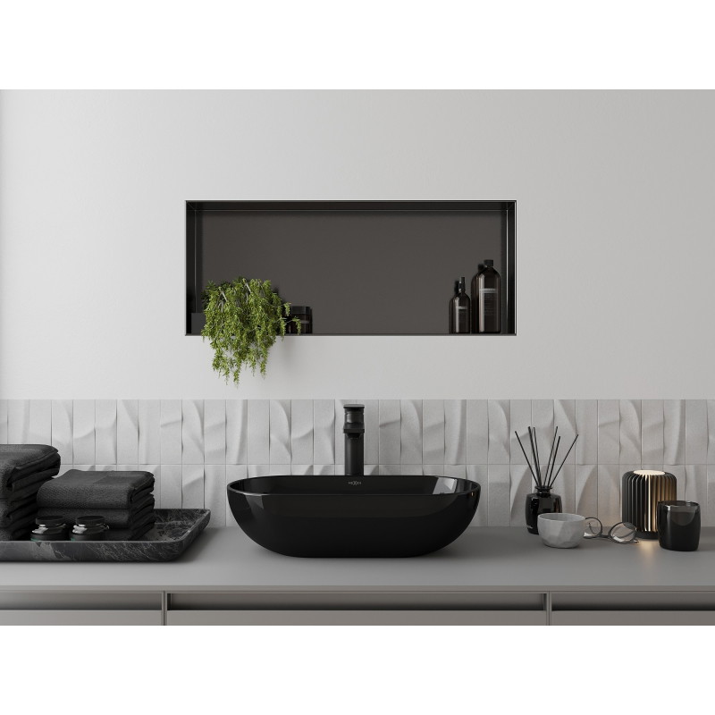 Mexen X-Wall-NR нишева полица без яка 75 x 30 см, четкано сиво - 19E1753010