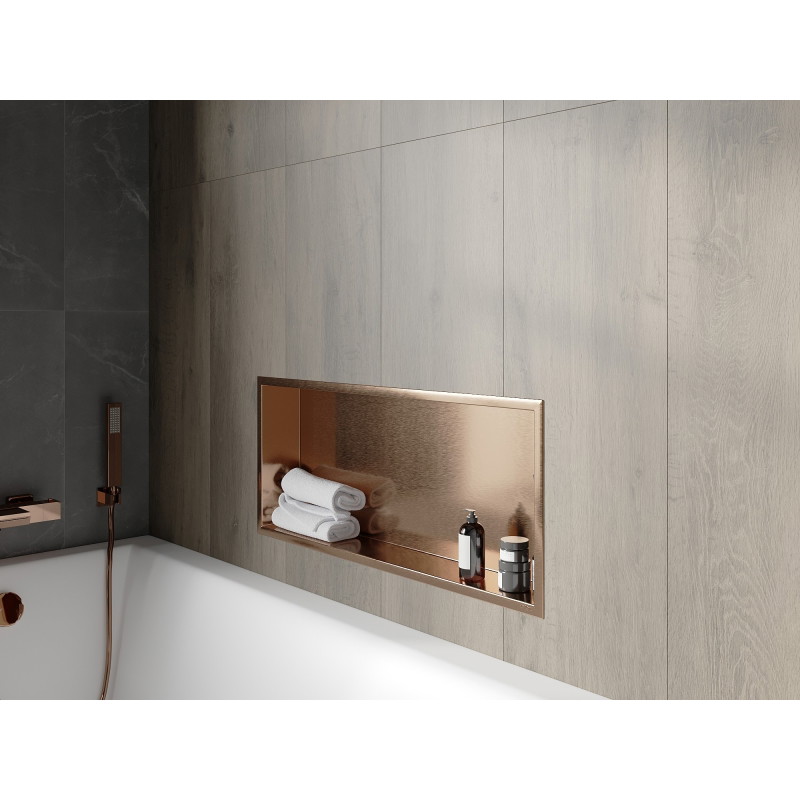 Mexen X-Wall-R вградена полица с яка 75 x 30 см, четкана мед - 19C0753010