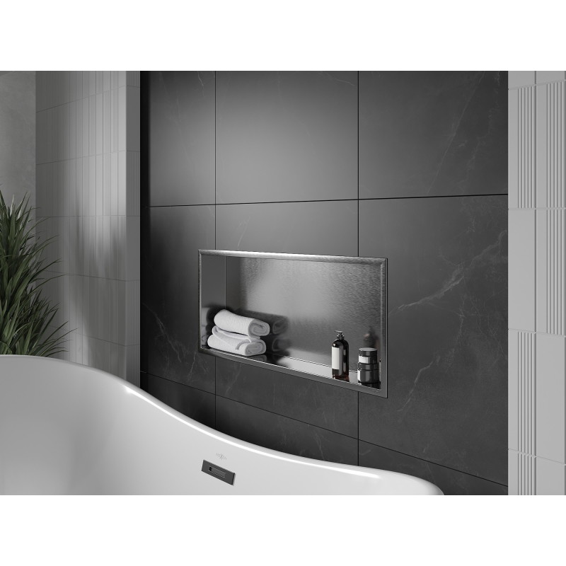 Mexen X-Wall-R вложена полица с яка 75 x 30 см, четкано в цвят gun gray - 19E0753010