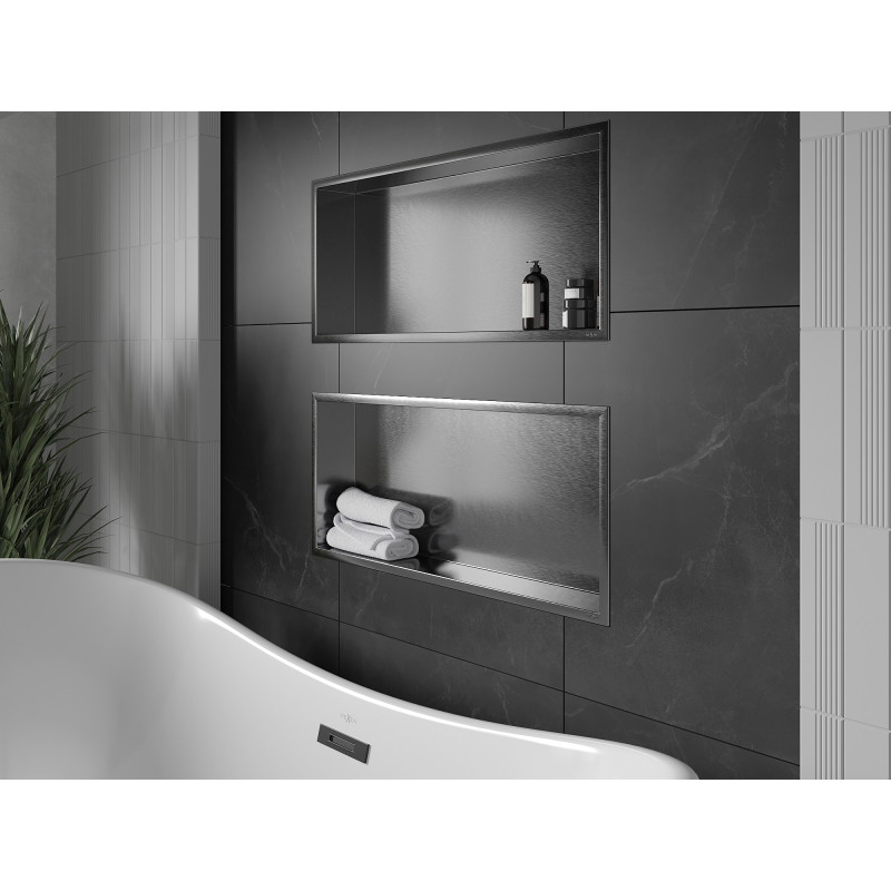 Mexen X-Wall-R вложена полица с яка 75 x 30 см, четкано в цвят gun gray - 19E0753010
