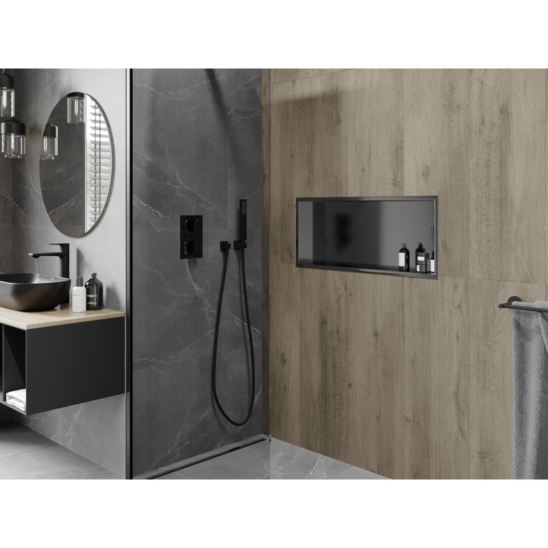 Mexen X-Wall-R вложена полица с яка 75 x 30 см, четкано в цвят gun gray - 19E0753010