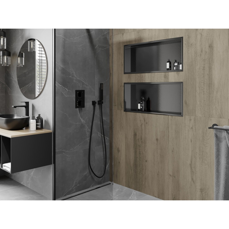 Mexen X-Wall-R вложена полица с яка 75 x 30 см, четкано в цвят gun gray - 19E0753010