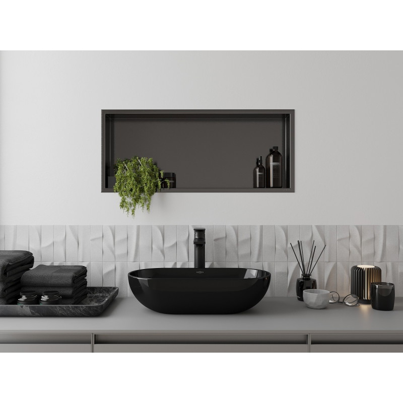 Mexen X-Wall-R вложена полица с яка 75 x 30 см, четкано в цвят gun gray - 19E0753010