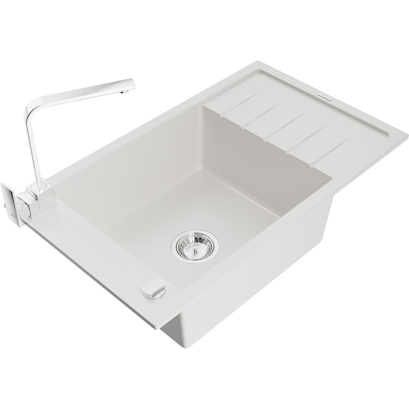 Mexen Elias гранитна мивка с 1 отделение, отцедник и кухненски смесител Rita,