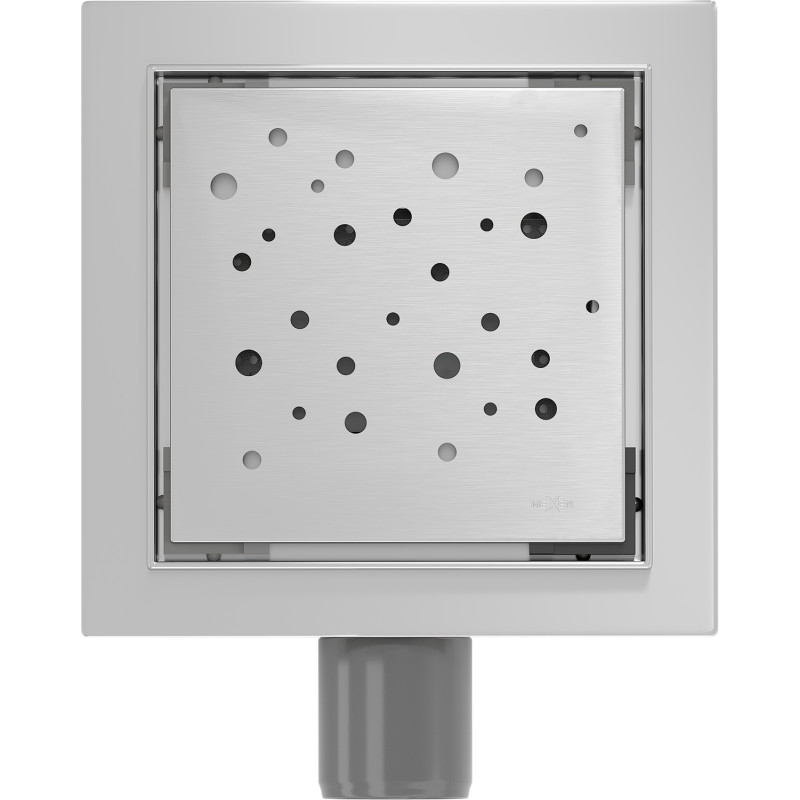 Mexen Flat-Q M12 квадратен подов сифон 12 x 12 см, инокс - 1010412