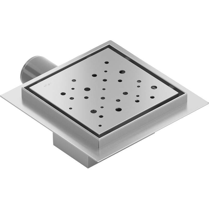 Mexen Flat-Q M12 квадратен подов сифон 15 x 15 см, инокс - 1010415