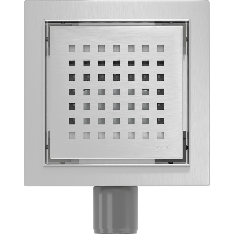 Mexen Flat-Q M08 квадратен подов сифон 12 x 12 см, инокс - 1010512
