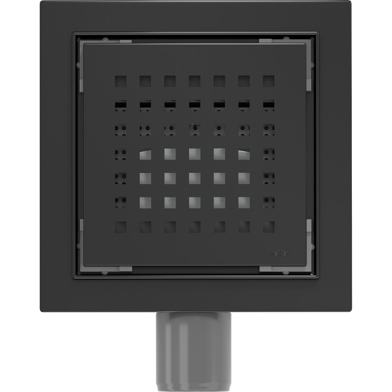 Mexen Flat-Q M08 квадратен подов сифон 12 x 12 см, черен - 1710512