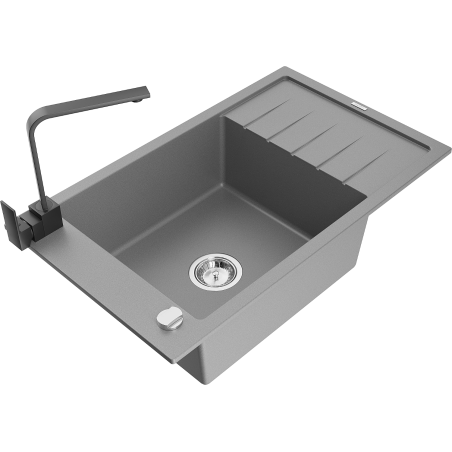 Mexen Elias гранитна мивка с една камера с отцедник и кухненски смесител