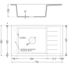 Mexen Elias гранитна мивка с 1 камера със сушилник и кухненски смесител Rita,