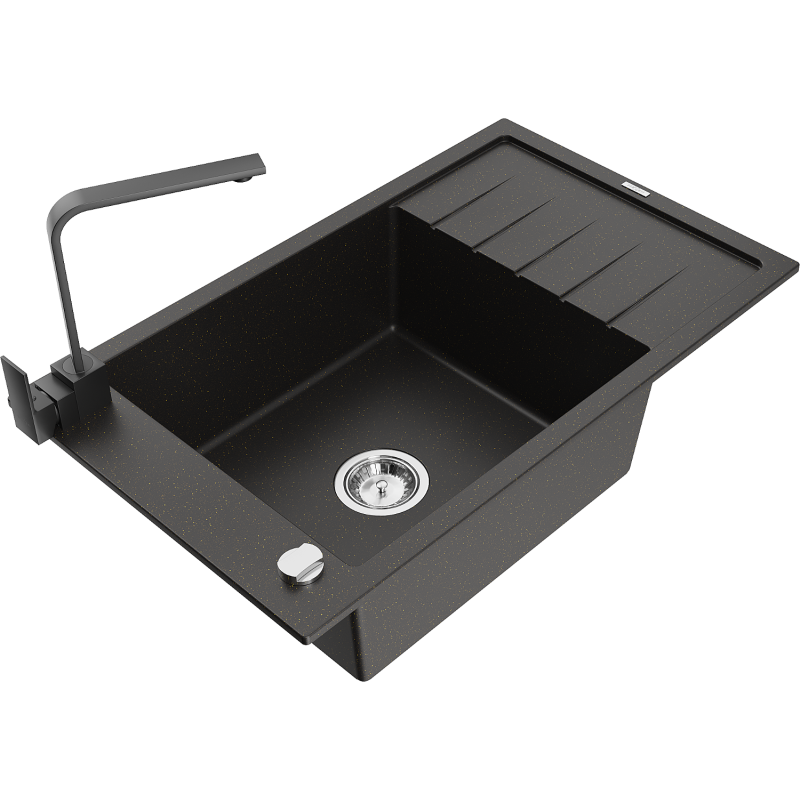 Mexen Elias гранитна кухненска мивка с 1 корито с отцедник и кухненски