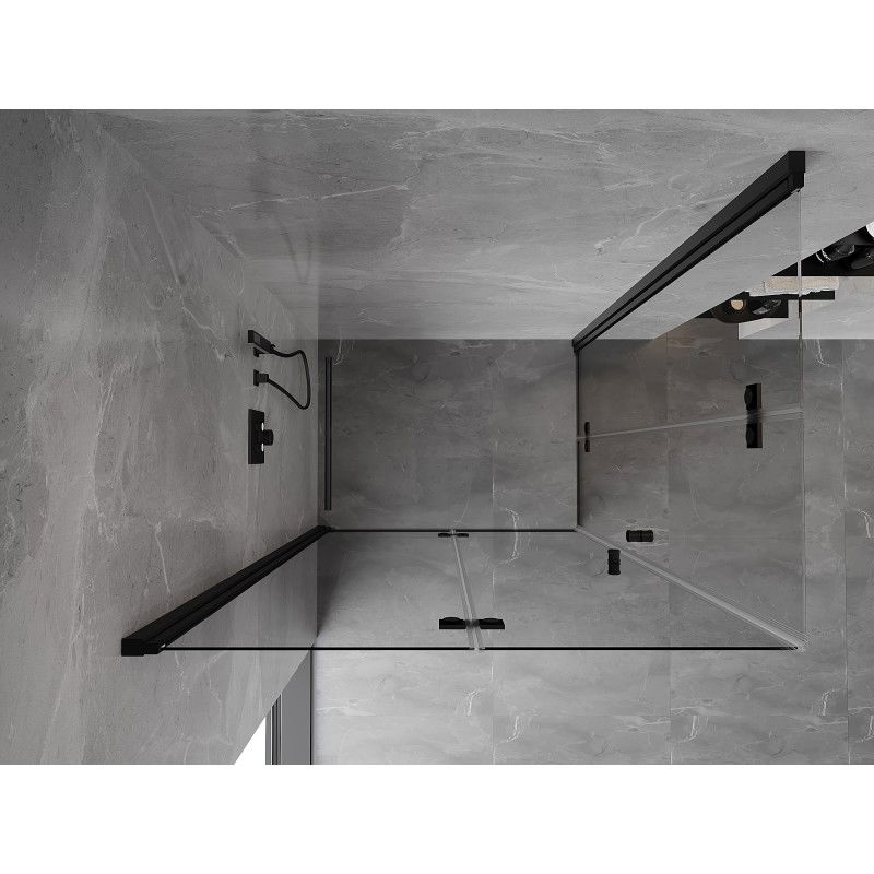 Mexen Mist-F Duo сгъваема душ кабина лява 110 x 100 см, прозрачна, черна - 8A6-110L-100P-70-00