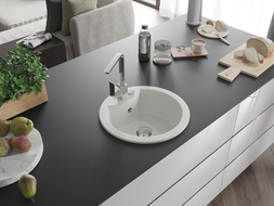 Mexen Diego гранитна мивка с 1 отделение с кухненски смесител Рита, бял