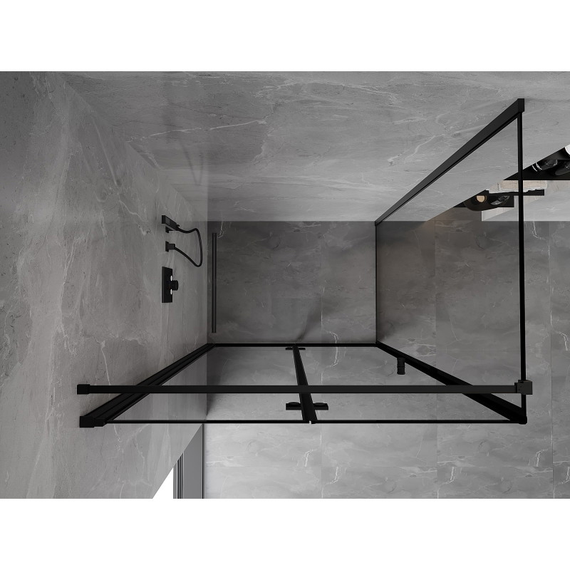 Mexen Mist-F сгъваем ляв душ кабина 100 x 90 см, черна рамка, черна - 8A6T-100-090-70-70-L