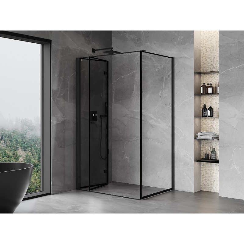 Mexen Mist-F сгъваем ляв душ кабина 100 x 90 см, черна рамка, черна - 8A6T-100-090-70-70-L