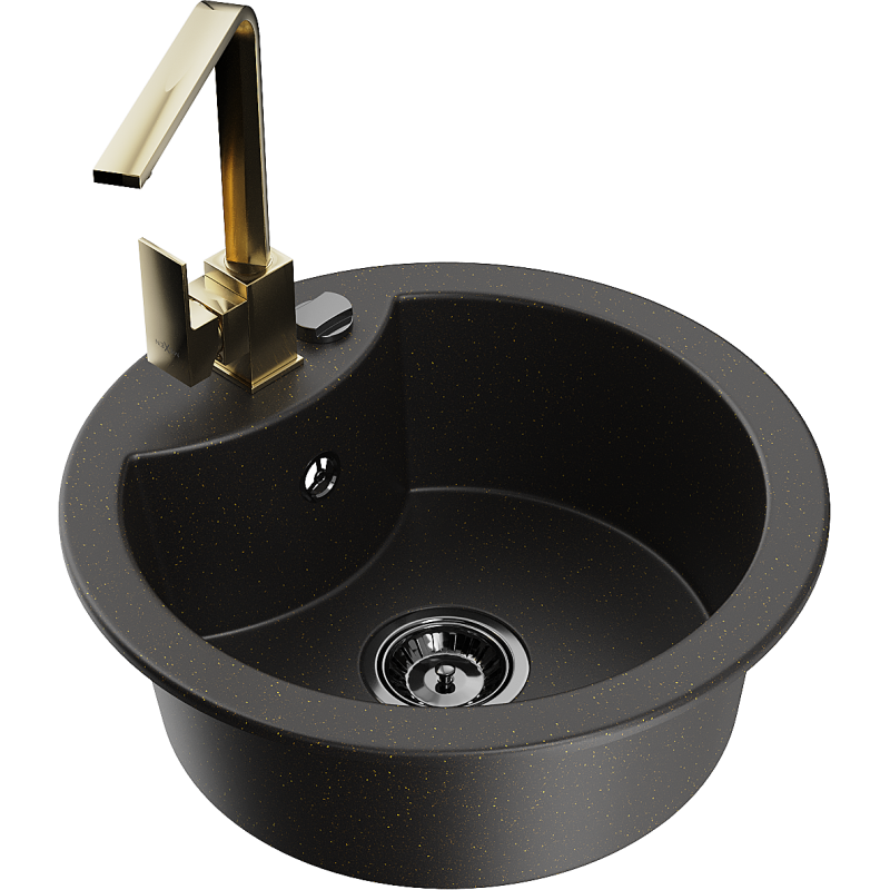 Mexen Diego гранитна кухненска мивка с 1 отделение с батерия Rita,