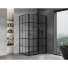 Mexen Mist-F право сгъваемо душ кабина 95 x 85 см, черна решетка, черна