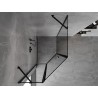 Mexen Mist асиметрична лява душ кабина с пет стени 80 x 90 см, черна рамка,