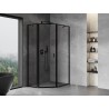 Mexen Mist асиметрична лява душ кабина с пет стени 80 x 90 см, черна рамка,