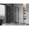 Mexen Mist асиметрична лява душ кабина с пет стени 80 x 90 см, черна рамка,