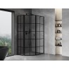 Mexen Mist петостенна асиметрична душ кабина с леви врати 80 x 90 см, черна