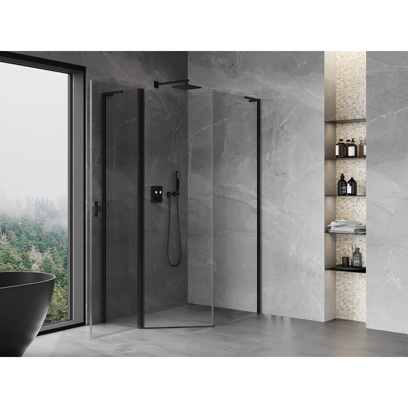 Mexen Mist L петстранна асиметрична душ кабина с отварящи се врати 80 x 90 см,