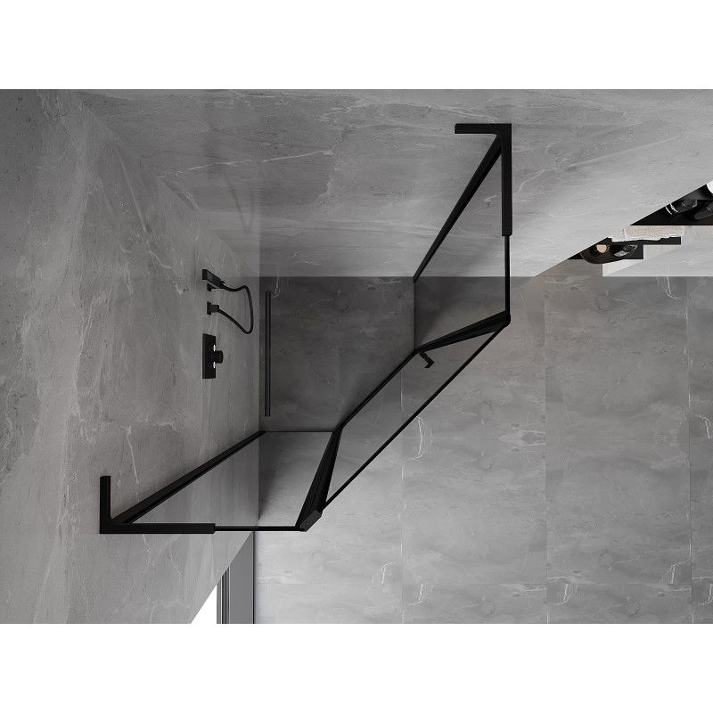 Mexen Mist L петстенна душ кабина отваряема лява 90 x 90 см, черна рамка, черно - 8A8L-090-090-70-70-L